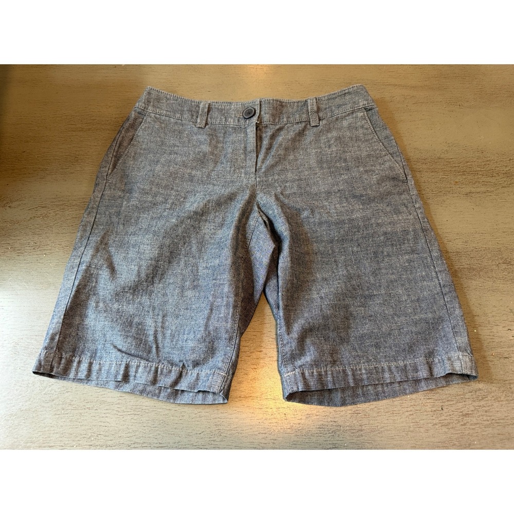 Ann Taylor LOFT Original Blue Chambray Bermuda Shorts Womens Size 2 Casual
